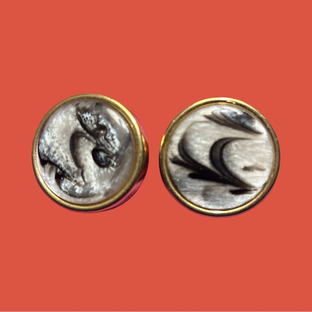 Elegant Gold and Black Women's Earrings vintage